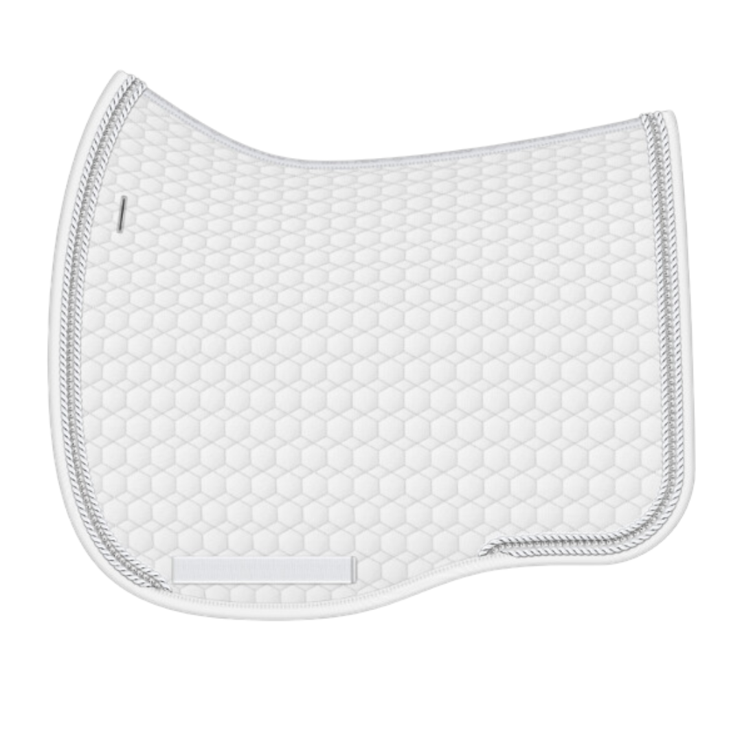 E.A. Mattes Dressage Eurofit Saddle Pad Large / White w/Crystal Piping