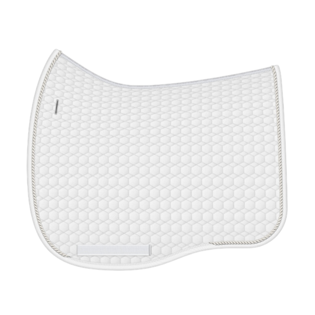 E.A. Mattes Dressage Eurofit Saddle Pad Large / White Quilt / Pearl Piping