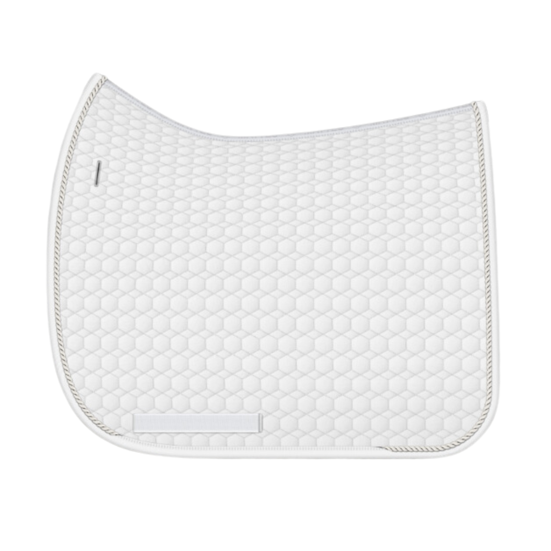 E.A. Mattes Dressage Square Saddle Pad Large / White Quilt / Pearl Piping