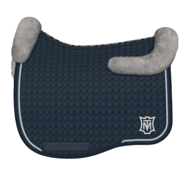 E.A. Mattes Dressage Eurofit Saddle Pad Large / Navy w/ Full Sheepskin